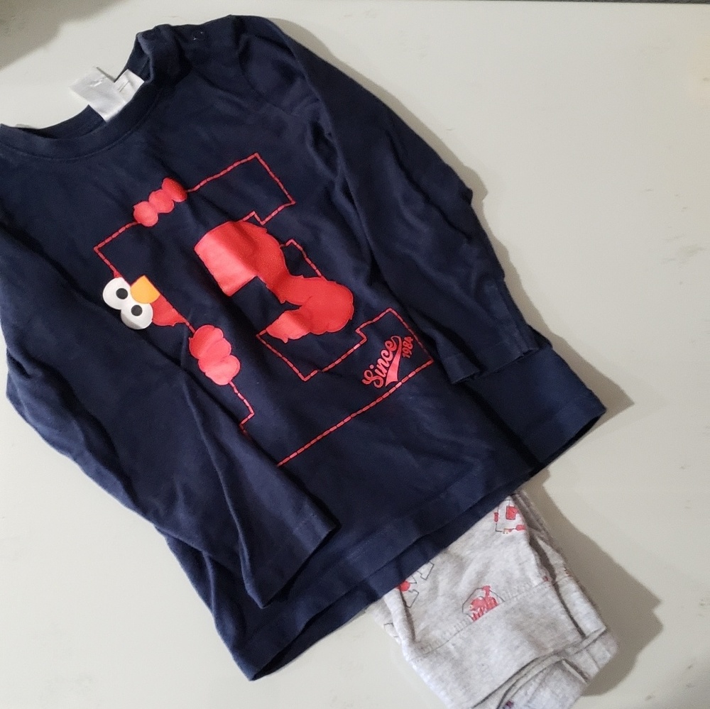 H&M Elmo long sleve shirt with buttons and pants